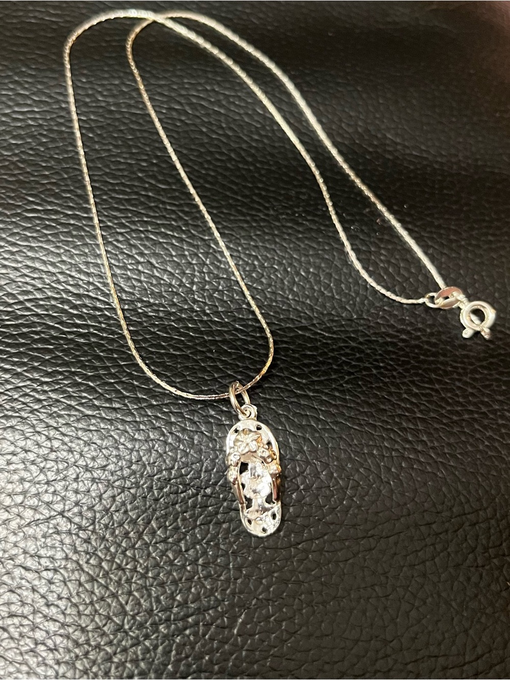 Sterling Silver Flip Flop Pendant Necklace
